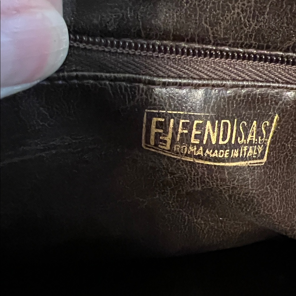 Fendi Brown and Beige FF Logo Crossbody Bag - Picture 8 of 16